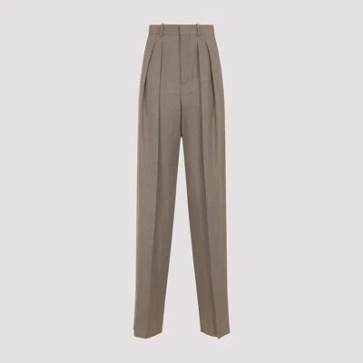 Saint Laurent Tailored Pants In Brown