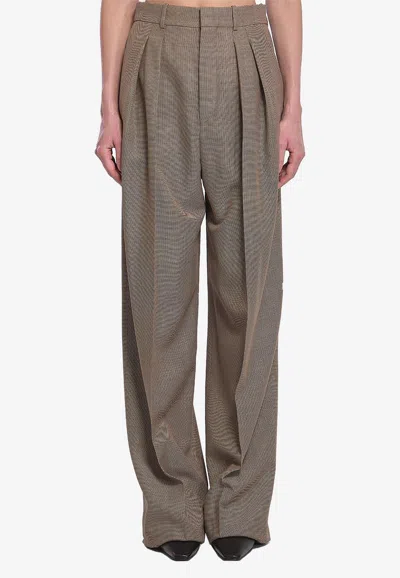 Saint Laurent Tailored Straight-leg Pants In Sand