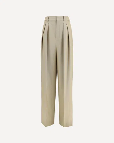 Saint Laurent Tailored Wool And Silk Canvas Pants In Neutral