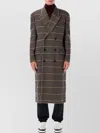 Saint Laurent Tailored Wool Check Coat