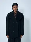 Saint Laurent Tailored Wool Coat In Blue