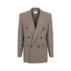 Saint Laurent Tailored Wool Blazer In Gray