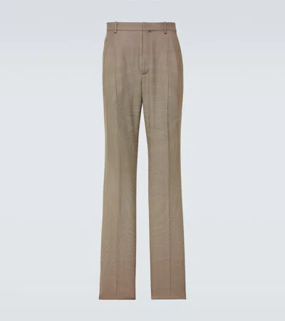 Saint Laurent Tailored Wool Wide-leg Pants In Grey