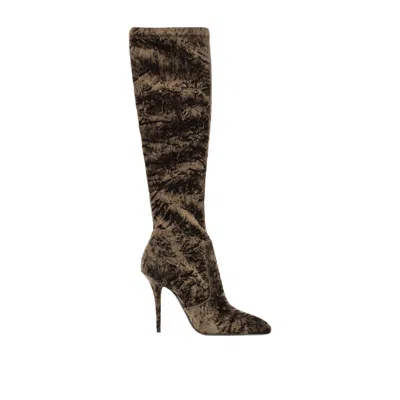 Saint Laurent Talia Velvet Boots Women