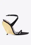 Saint Laurent Tallulah 110 Satin Sandals With Sculptural Wedge Heel