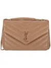 Saint Laurent Tan Loulou Shoulder Bag In Brown
