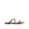 Saint Laurent Tanger Leopard-print Slides In Brown