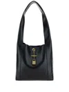Saint Laurent Black Leather Tanger Shopping Bag In 黑色