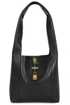 Saint Laurent Black Leather Tanger Shopping Bag In Nero