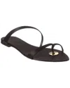 Saint Laurent Tanger Leopard-print Flat Sandals In Black
