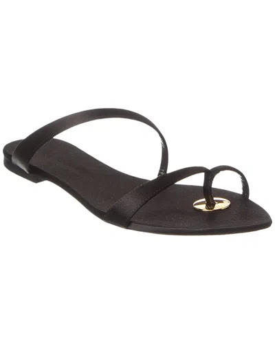 Saint Laurent Tanger Silk Sandal In Black