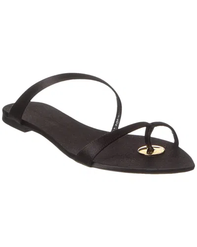 Saint Laurent Tanger Silk Sandal In Black