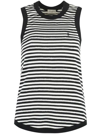 Saint Laurent Tank Top Bord Cote In Black