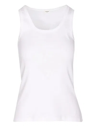 Saint Laurent Tank Top Broderie Ca In White