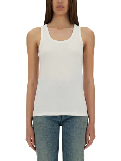 Saint Laurent Tank Top "cassandras" In White