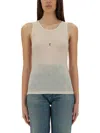 Saint Laurent Tank Top "cassandras" In White
