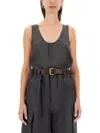 Saint Laurent Tank Top "henley" In Black