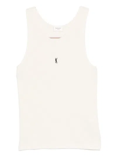 Saint Laurent Tank Top Rib  Cassandra In Neutral