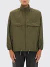 Saint Laurent Modern Jacket With Drawstring And High Collar In Green