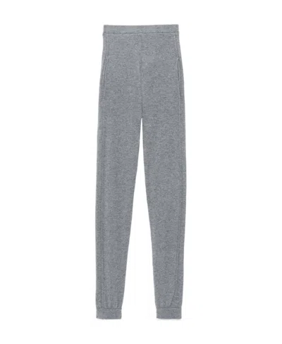 Saint Laurent Tapered-leg Cashmere Trousers In Gray