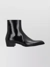 Saint Laurent Ankle Boots With Block Heel And Pointed Toe In Black