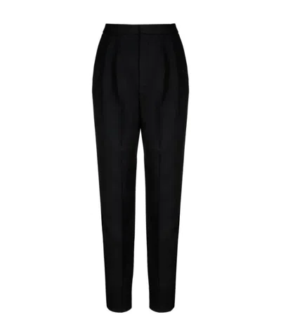 Saint Laurent Tapered Tailored Trousers In Black