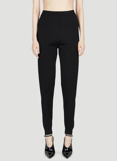 Saint Laurent Tapered Track Trousers In Black