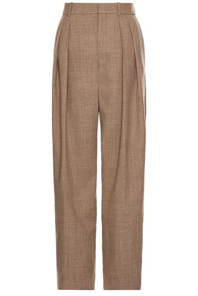 Saint Laurent Tapered Trouser In Brown