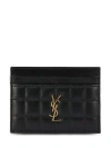Saint Laurent Logo-plaque Quilted Card Holder