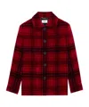 Saint Laurent Tartan Jacket In Velvet In Red
