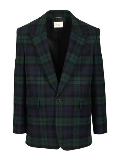 Saint Laurent Tartan Jacket Jackets Multicolor