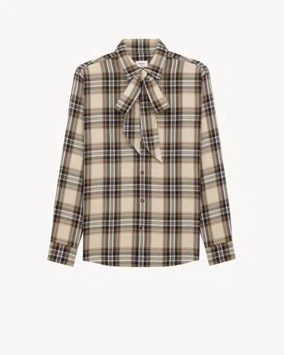 Saint Laurent Tartan Print Shirt In Multi