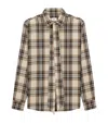Saint Laurent Tartan Check Long-sleeved Shirt In Neutral
