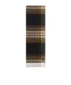 Saint Laurent Tartan Scarf In Cashmere And Wool In Brown