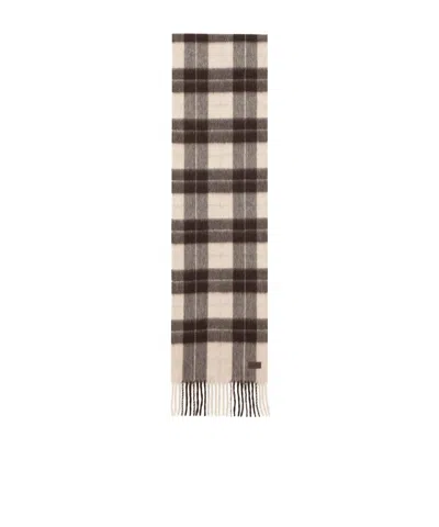 Saint Laurent Tartan Scarf In Llama And Wool
