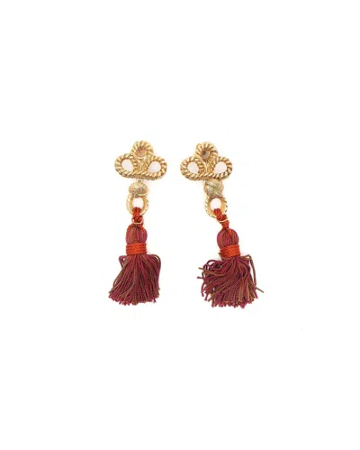 Saint Laurent Tassel Clip-on Earring In Multicolour