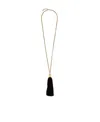 Saint Laurent Tassel-trim Chain-link Necklace In Black