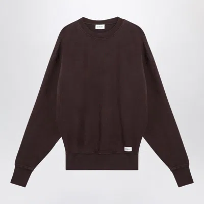 SAINT LAURENT SAINT LAURENT  TAUPE COLOURED PLUSH COTTON SWEATSHIRT