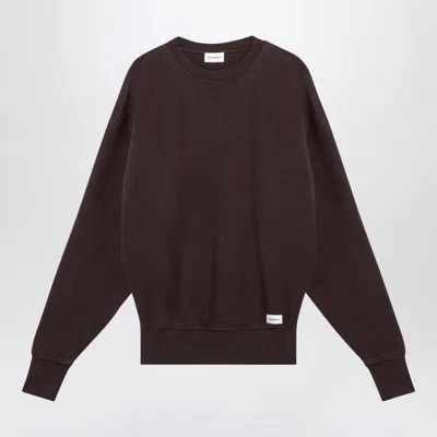 Saint Laurent Taupe Coloured Plush Sweatshirt In Purple