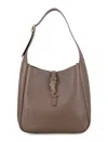 Saint Laurent Taupe Le 5 7 Supple Small Hobo In Brown