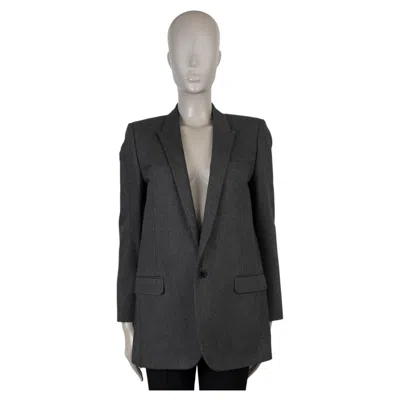 Pre-owned Saint Laurent Taupe Wool 2016 Tweed Blazer Jacket 40 M In Brown