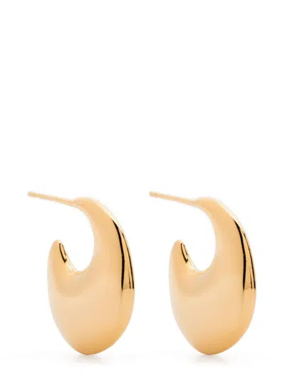 Saint Laurent Teardrop Hoop Earrings In Gold
