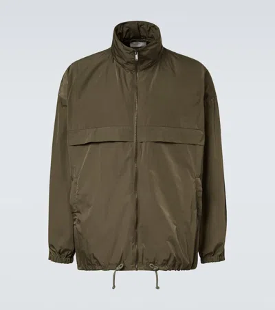 Saint Laurent Technical Raincoat In Green