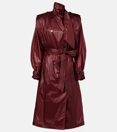 Saint Laurent Technical Trench Coat In Brown