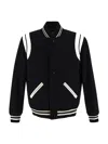 Saint Laurent Men Teddy Varsity Bomber Jacket
