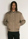 Saint Laurent Twill Teddy Bomber Jacket In Beige