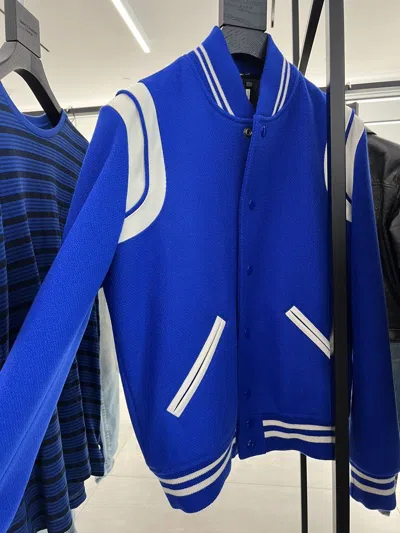 Pre-owned Saint Laurent ???????? Teddy Bomber Jacket In Blue