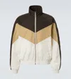 Saint Laurent Teddy Chevron Bomber Jacket In Brown