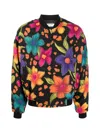 Saint Laurent Teddy Fleurs Crepe Jacket In Black