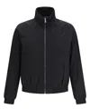 Saint Laurent Black Jacket With High Neck And Logo Lettering On The Front In Tech Fabric Man In Black